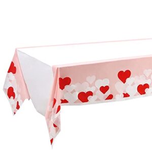 winoo design valentines tablecloth disposable – 1pk – valentines day tablecloth rectangle 54×108 inches valentines day table cloth table cover valentine’s dar party decorations party supplies