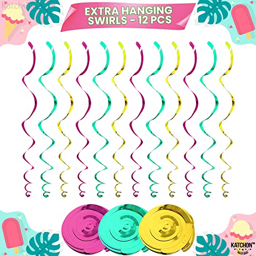 Hanging Ice Cream Party Decorations - Pack of 48, No DIY | Ice Cream Hanging Swirl Decorations | Ice Cream Themed Birthday Party Supplies | Ice Cream Decorations, Birthday, Baby Shower, Gender Reveal