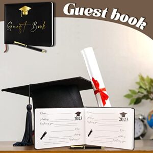 Leather Graduation Guest Book with Signing Pen Graduation Party Supplies Graduation Guest Signature Book 2023 Grad Party Sign in Guest Book for College, High School (Classic)