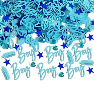 1300 pcs baby shower decorations confetti, boy shower gender reveal birthday party table decoration supplies (blue)