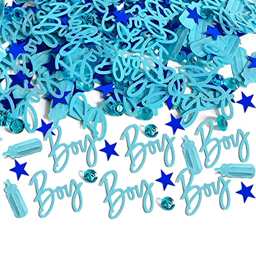 1300 Pcs Baby Shower Decorations Confetti, Boy Shower Gender Reveal Birthday Party Table Decoration Supplies (Blue)