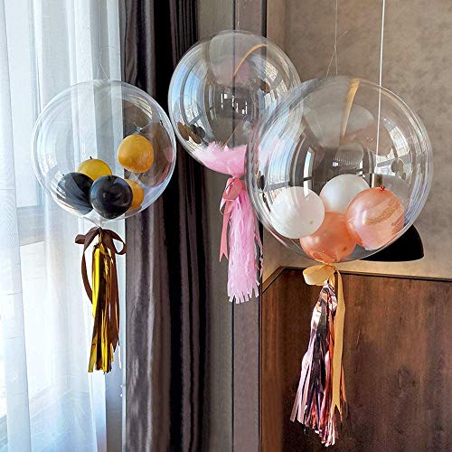 Zancybuzz Bobo Balloons 50 Pack, 20 Inch Big Clear Balloons For Stuffing, Transparent Bubble Balloons for LED Light Up Balloons, Balloon Stuffer Transparent Balloons For Weddings, Events, DIY Party