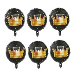 janou crown balloons 18 inch foil helium round black balloons birthday wedding baby shower party decoration pack 10pcs