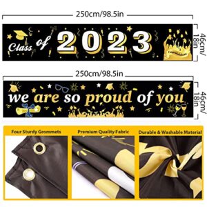 Class of 2023 Graduation Decorations - 2 Pcs Congrats Grad Banners Graduation Party Supplies, 2023 Graduation Banners Party Backdrop For Indoor & Outdoor, Graduation Yard Sign/Graduation Gifts/Party Favors