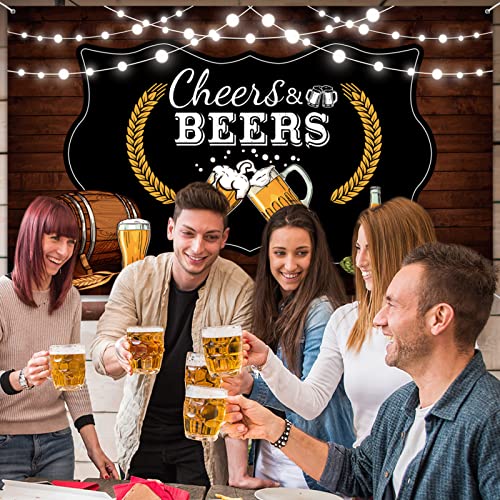 Cheers and Beers Party Decorations,Retro Rustic Wooden Board 30th 40th 50th Birthday Theme Party Photography Banner Backdrop for Men Beer Whiskey Birthday Party Supplies