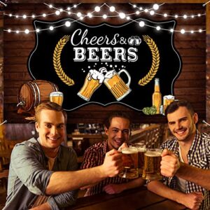 Cheers and Beers Party Decorations,Retro Rustic Wooden Board 30th 40th 50th Birthday Theme Party Photography Banner Backdrop for Men Beer Whiskey Birthday Party Supplies