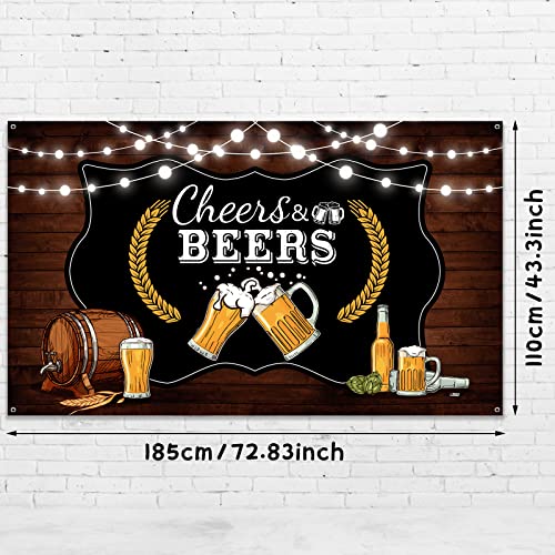 Cheers and Beers Party Decorations,Retro Rustic Wooden Board 30th 40th 50th Birthday Theme Party Photography Banner Backdrop for Men Beer Whiskey Birthday Party Supplies