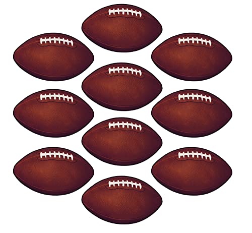 Beistle 10 Piece Miniature Paper Football Cut Outs Game Day Party Decorations, Brown/White/Black, 4"