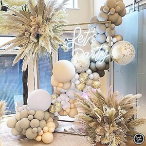 Sweet Baby Co. Neutral Balloon Garland Kit Arch with Matte Sand, Gray, Nude Beige Brown, White, Gold Balloons, Boho Bridal Shower Decorations, Birthday Party Decoration, Gender Reveal Backdrop