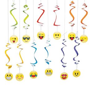 emoji hanging swirls – party decor – 12 pieces