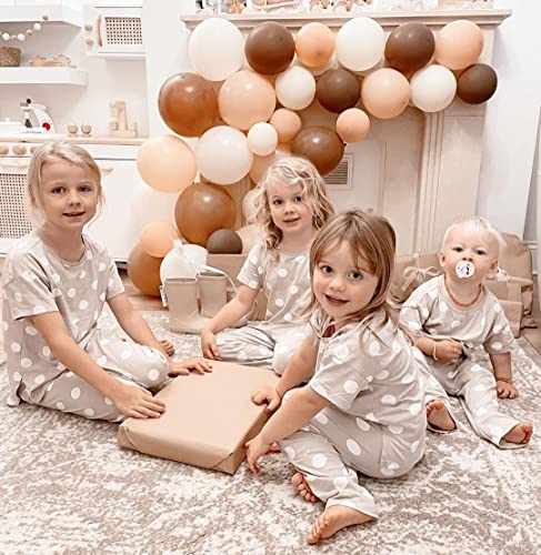 60 Pack Tan Brown Nude White Balloon Bouquet Garland for Neutral Baby Shower Wedding Boho Bridal Shower Woodland Bear Themed First Birthday Nursery Classroom Graduation Decoration