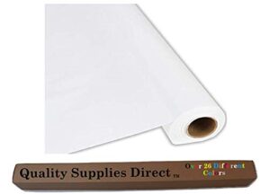 qsd plastic party banquet table cover roll – 300 ft. x 40 in. – 8ft table covers (white) (26 colors available) no folds or creases (super fast set up) quality supplies direct