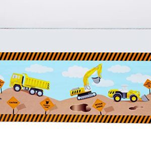 Juvale Plastic Table Cloth Cover for Kids Construction Birthday Party Supplies and Decoration (54 x 108 in, 3 Pack)