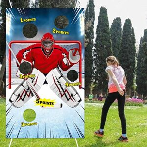 Ice Hockey Toss Games Decorations Banner Backdrop Background Hockey Theme Decor for Indoor Outdoor Hockey Fans Man Boy Birthday Party Baby Shower Photo Studio Booth Props Flag Supplies Favors