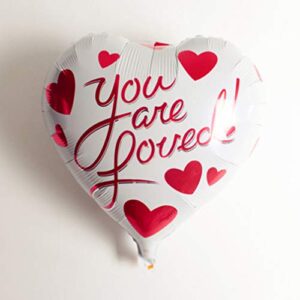 Amosfun Pack of 20 I Love You Balloons Valentines Day Party Decorations Heart Foil Balloon Kiss Me Ornaments Romantic Props for Wedding Supplies Random Style