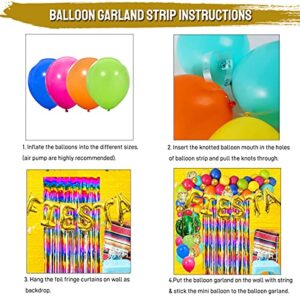 Fiesta Party Decorations Fiesta Balloon Garland Rainbow Fringe Backdrop Cactus Foil Balloon Latex Confetti Balloons with Tape Set for Mexican Luau Theme Party Decor