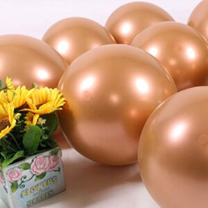 50pcs 10inch Metallic Chrome Copper Balloons Decorations for Engagement Wedding and Anniversary Celebrations Retirement Party Thanksgiving Easter and Christmas Festival Party Supplies (Copper, 10inch)