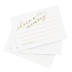 bliss collections share a memory cards, gold foil, cards for weddings, showers, birthdays, celebration of life, funeral, retirement, going away and graduation memories, 4″x6″ (pack of 50)