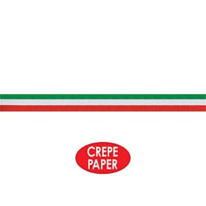 Beistle , 4 Piece Crepe Streamers, 2.5" x 30' (Red/White/Green)