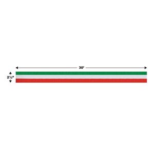 Beistle , 4 Piece Crepe Streamers, 2.5" x 30' (Red/White/Green)