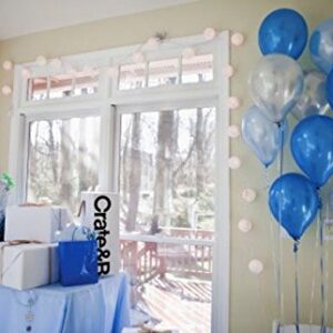 PartyWoo Blue and White Balloons 100 pcs 12 inch Royal Blue Balloons Light Blue Balloons White Balloons Blue Balloons Latex Balloons for Boys Christening, Cinderella Party, Boys 1st Birthday