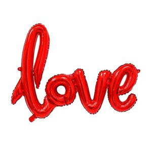 valentines day 40inch shiny red letter sign love balloon, “love” letter foil balloons party supplies ecofriendly reusable for valentines decor wedding bridal shower