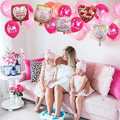 Happy Mother’s Day Balloons Party Decorations Supplies - 18PCS Mother's day Best Mom Ever Mom Day Foil Balloons for Happy Mothers Day Birthday Party Decorations Supplies