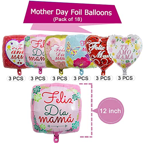 Happy Mother’s Day Balloons Party Decorations Supplies - 18PCS Mother's day Best Mom Ever Mom Day Foil Balloons for Happy Mothers Day Birthday Party Decorations Supplies