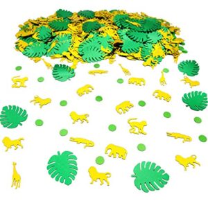 1500pcs jungle animal confetti safari theme table confetti | zoo animal shape confetti for wild one baby shower birthday party supplies and decorations