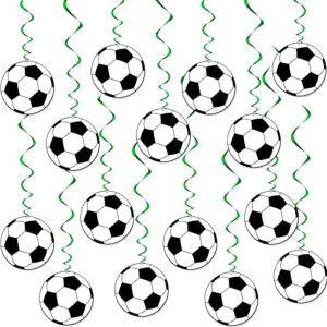 30 pcs soccer ball hanging swirls soccer party decorations soccer garland soccer party supplies for boys kids birthday baby shower sports themed party decoration