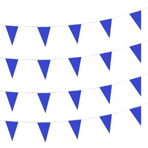 autop 100 feet solid blue pennant banner flags string triangle bunting flags,decorations for grand opening,birthday party,festival celebration