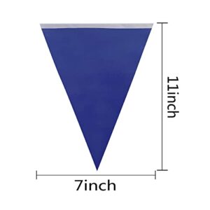 AuTop 100 Feet Solid Blue Pennant Banner Flags String Triangle Bunting Flags,Decorations for Grand Opening,Birthday Party,Festival Celebration