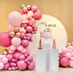 Pink Balloon Garland Arch Kit - 97Pcs Rose red Balloon Garland , Light Pink and Rose Gold Latex Balloons Arch Kit for Girl Baby Shower, Wedding Birthday Decorations,Tea Party Decorations