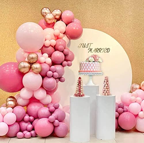 Pink Balloon Garland Arch Kit - 97Pcs Rose red Balloon Garland , Light Pink and Rose Gold Latex Balloons Arch Kit for Girl Baby Shower, Wedding Birthday Decorations,Tea Party Decorations