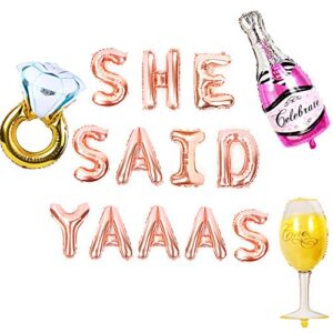 jevenis she said yaaas banner she said yaaas balloons she said yes balloon for engagement party decor bridal shower balloon hen party balloon hens bachelorette party decoration