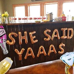 JeVenis She Said Yaaas Banner She Said Yaaas Balloons She Said Yes Balloon for Engagement Party Decor Bridal Shower Balloon Hen Party Balloon Hens Bachelorette Party Decoration