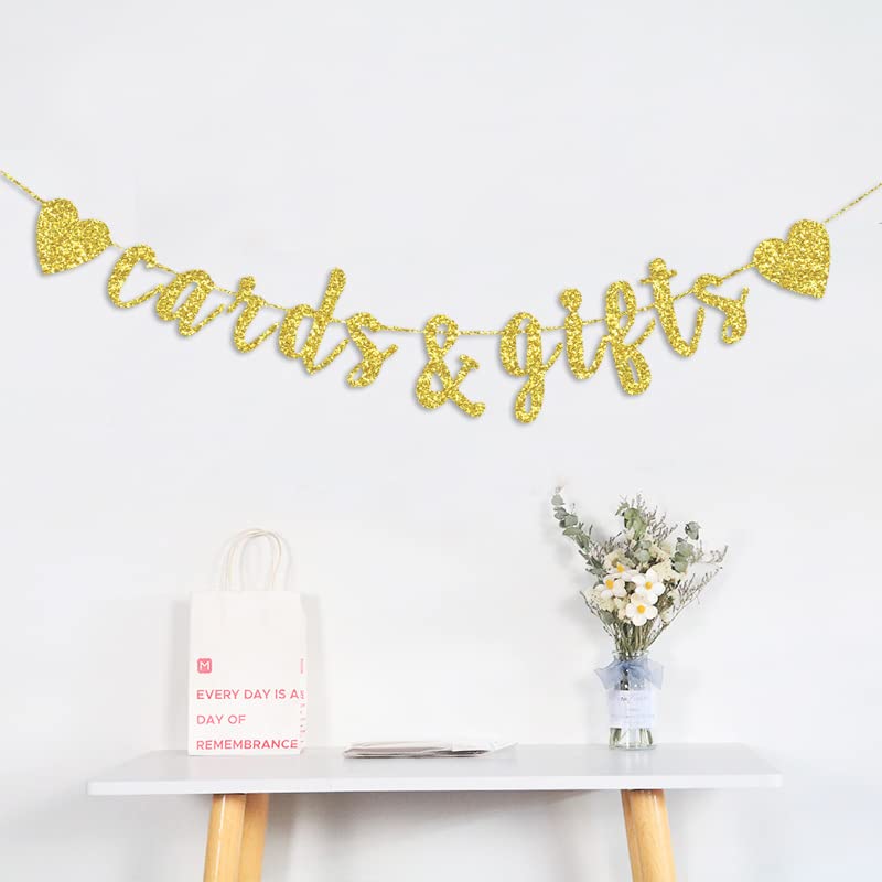 Cards & Gifts Gold Gliter Paper Banner Sign, Wedding, Engagement, Birthday, Baby Shower House Warming Party Gift Decoration