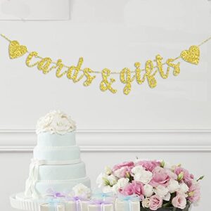 Cards & Gifts Gold Gliter Paper Banner Sign, Wedding, Engagement, Birthday, Baby Shower House Warming Party Gift Decoration