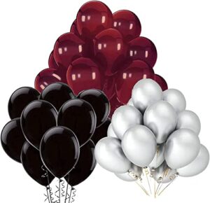 graduation decorations 2023 maroon grad burgundy black balloons 30pcs burgundy silver black balloons 2023 burgundy graduation party supplies