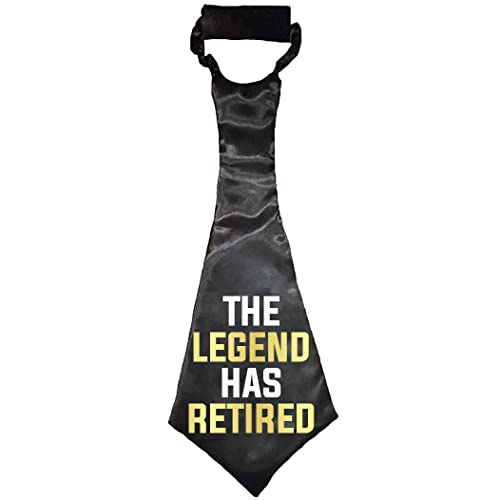 Sterling James Co. Oversized Retirement Party Tie - Hilariously Large “Legend Has Retired Party” Tie - Retirement Party Favors, Gifts, Ideas and Supplies