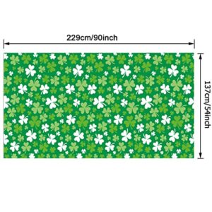 2PCS St Patrick's Day Tablecloth Shamrock Table Covers Decorations - Lucky Green Shamrock Table Cloth | St Patrick Day Table Decorations