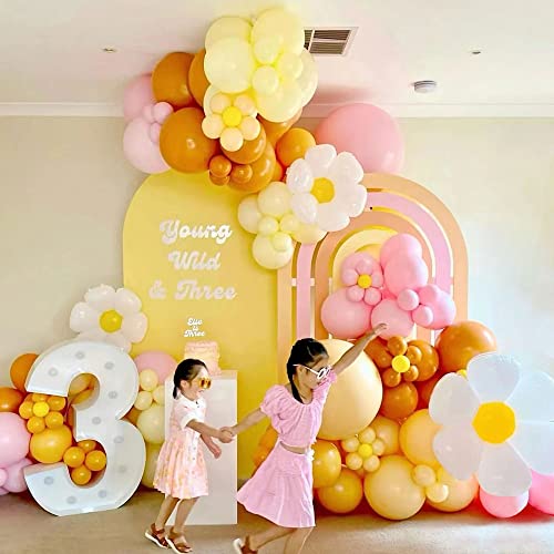 Daisy Balloon Garland Arch Kit Groovy Macaron Pastel Boho Flower Party Decorations For Baby Shower Wedding Birthday