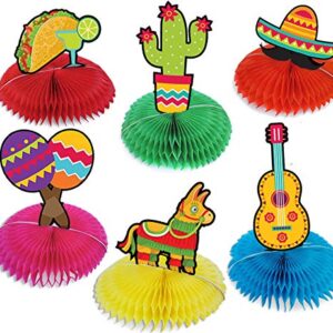 JW Passion - Premium Quality, Made With Passion Mexican Table Centerpiece Decorations Fiesta Taco Bar Party Decor 6 pcs Colorful Honeycomb for Cinco De Mayo Celebration