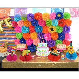 JW Passion - Premium Quality, Made With Passion Mexican Table Centerpiece Decorations Fiesta Taco Bar Party Decor 6 pcs Colorful Honeycomb for Cinco De Mayo Celebration