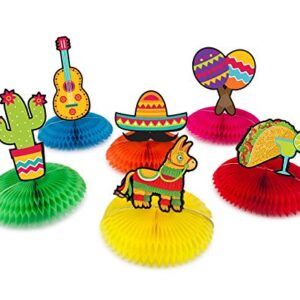 JW Passion - Premium Quality, Made With Passion Mexican Table Centerpiece Decorations Fiesta Taco Bar Party Decor 6 pcs Colorful Honeycomb for Cinco De Mayo Celebration