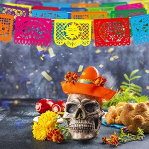 CHolic Mexican Papel Picado Banner, Fiesta Banner, 18 Feet Long Plastic Fiesta Banners for Mexican Party Decorations Fiesta Party Decorations