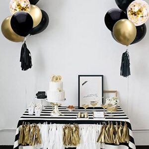 Black and Gold Confetti Balloons, 50pcs 12 Inches Metallic Chrome Gold and Gold Confetti Balloons for Girls Kids Birthday, Baby Shower, Wedding Party Decorations