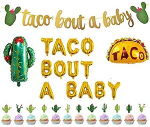 28pcs taco bout a baby foil balloons,fiesta theme party decorations,baby shower,pregnancy announcement balloons,birthday party decorations,theme gender reveal party