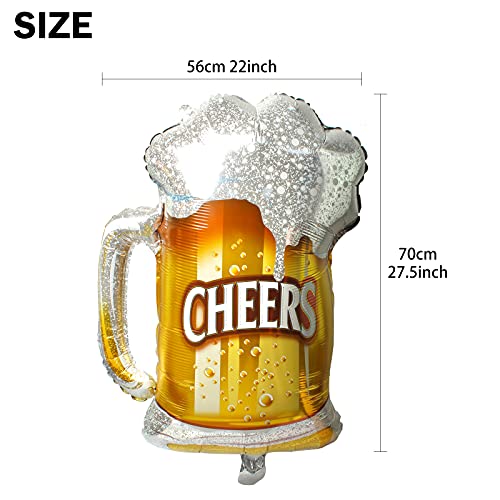 BIEUFBJI Whiskey Bottle Beer Cup Balloons Set of 4 Whiskey Bottle Beer Mug Super Shape Mylar Foil Balloon for Bar Summer Party Beer Festival Birthday Party Party Decoration Supplies