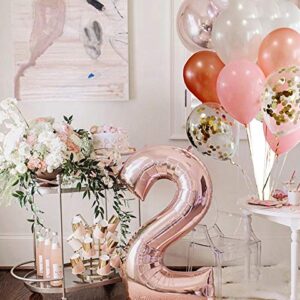 Juland Rose Gold Number Balloons Large Foil Mylar Balloons 40 Inch Giant Jumbo Number Balloons XXL for Birthday Party Decorations – 22